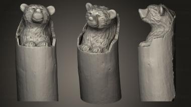 3D model Wooden bear totem (STL)